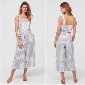 BeachLunchLounge Stripe White Gray Tank Pants Jumpsuit Jumper